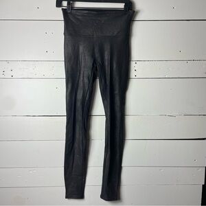 Spanx Faux Leather Leggings in Gunmetal Size Medium